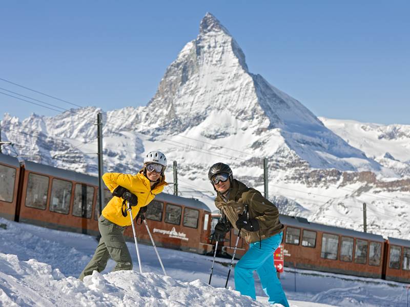 Skiing under the mesmerising Matterhorn in Switzerland